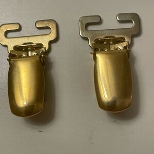 Brass Suspender Clips   Set of 2 New No Tags